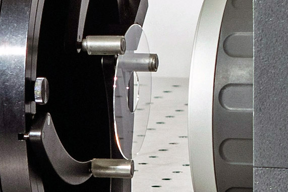 Thin Glass Disk Mounted for Measurement